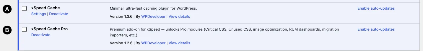 Both plugins active in the plugins list