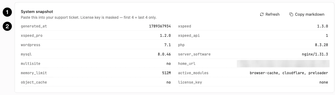 The system snapshot