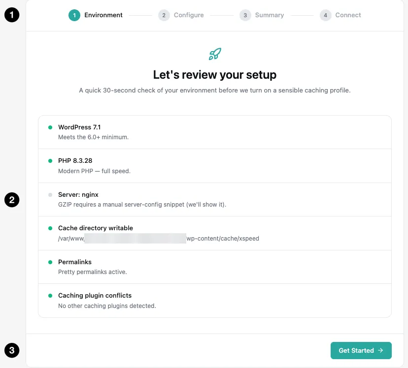 Step 1 — the environment check