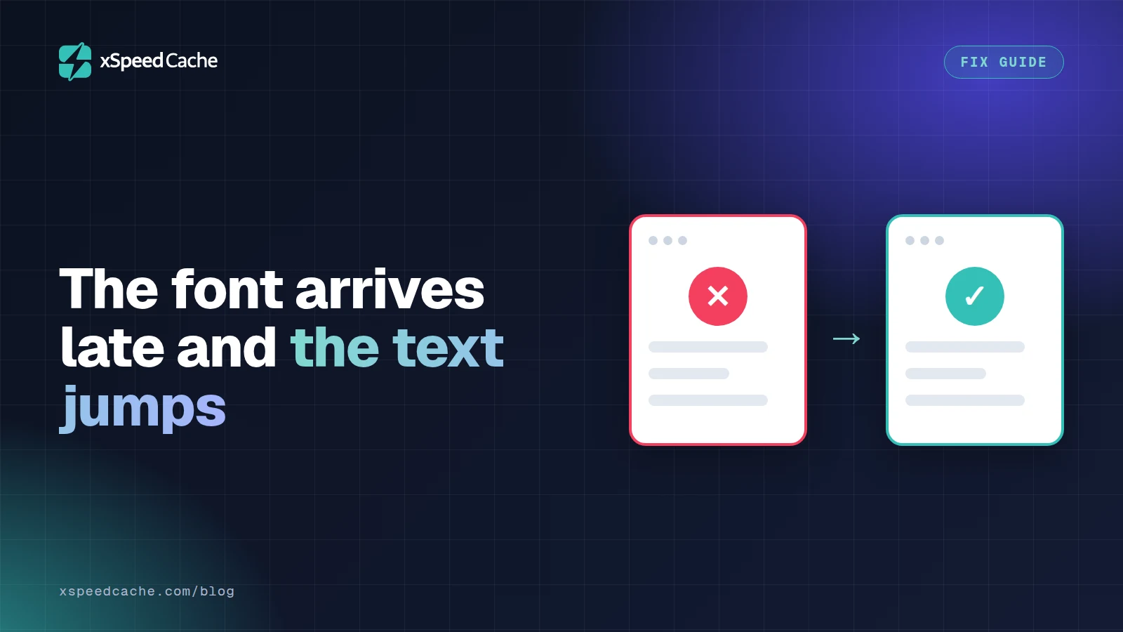 The font arrives late and the text jumps, xSpeed cover