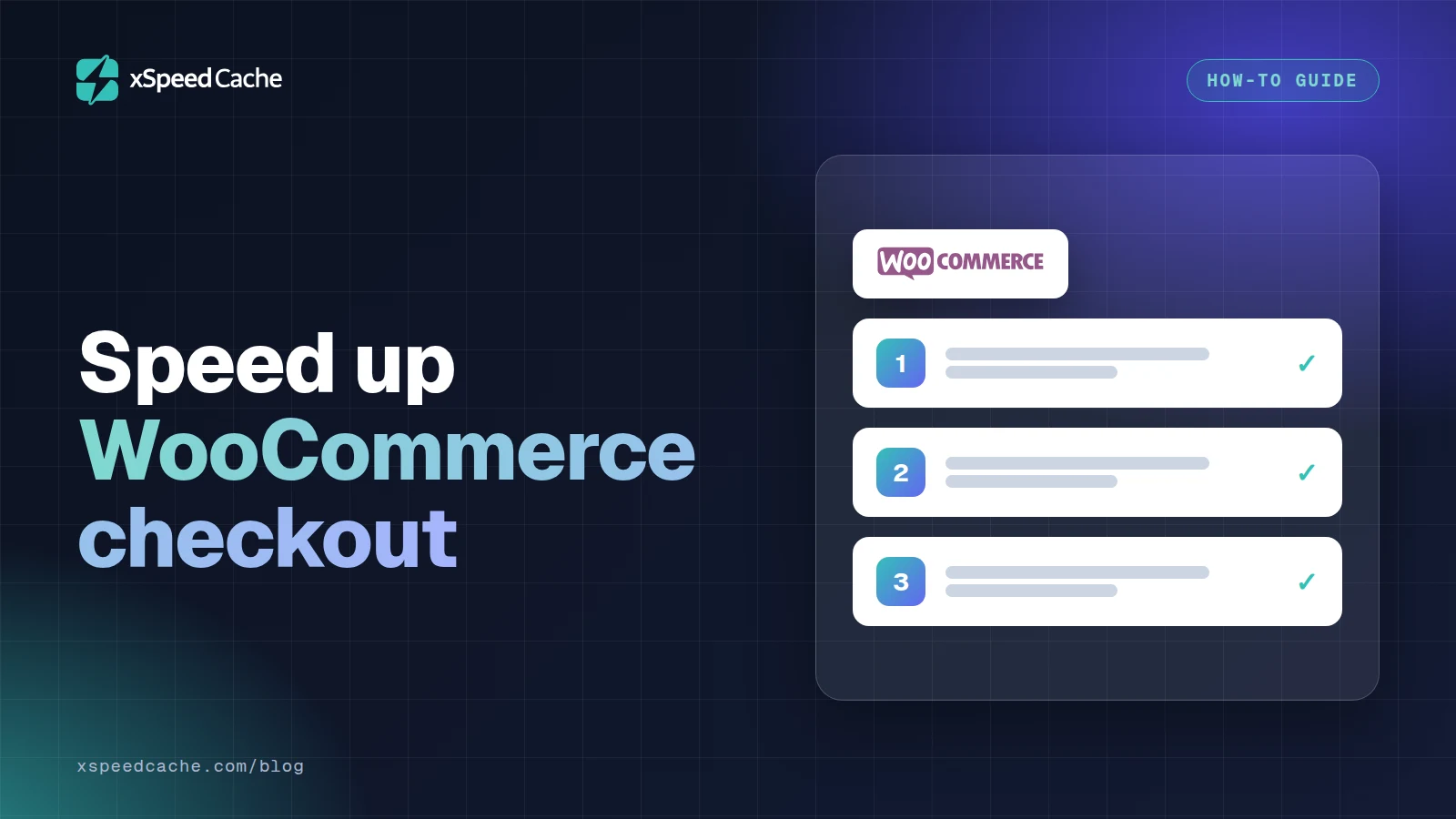Speed up WooCommerce checkout, with the WooCommerce logo, xSpeed cover