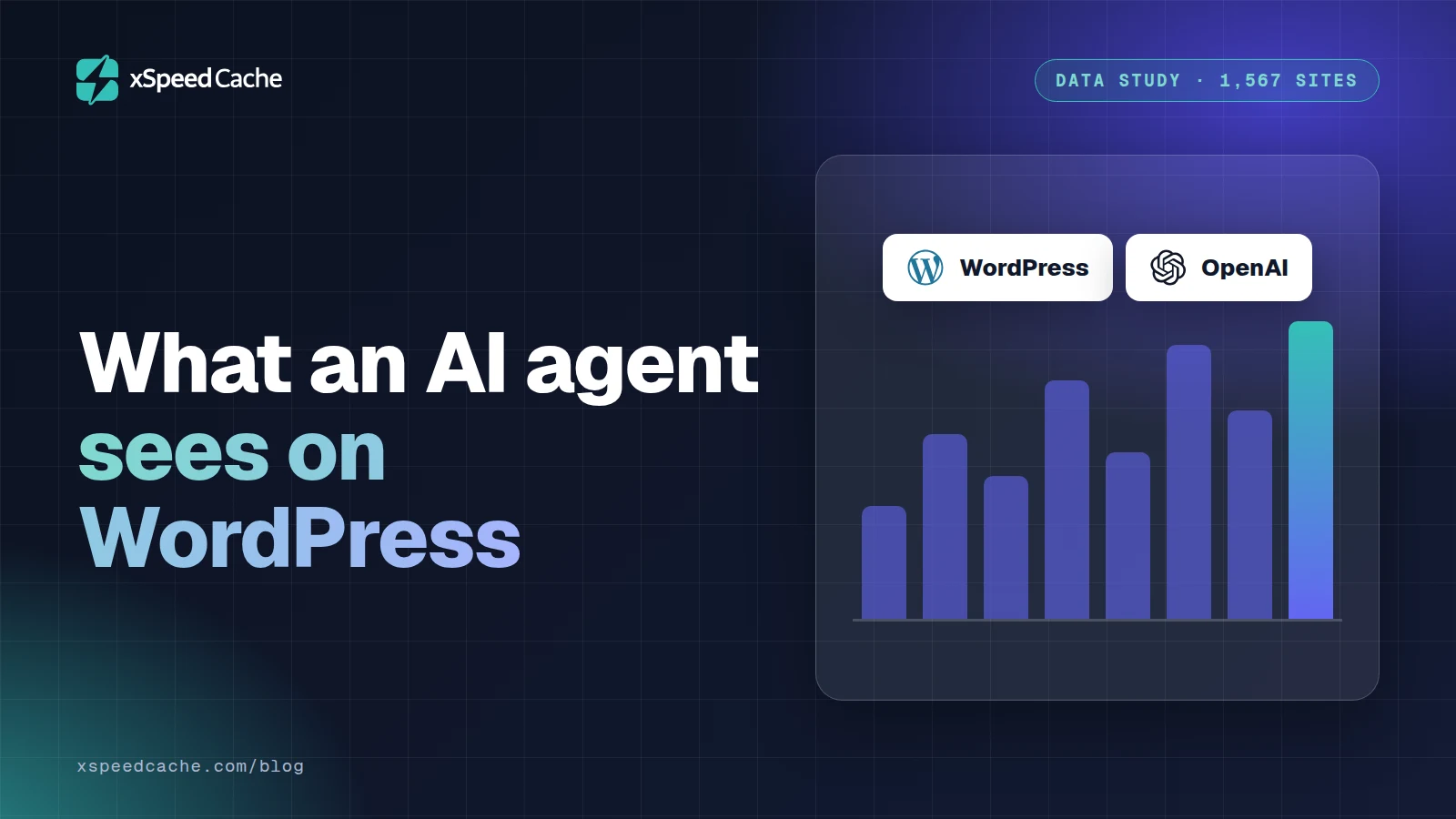What an AI agent sees on WordPress, with the WordPress and OpenAI logos, xSpeed cover