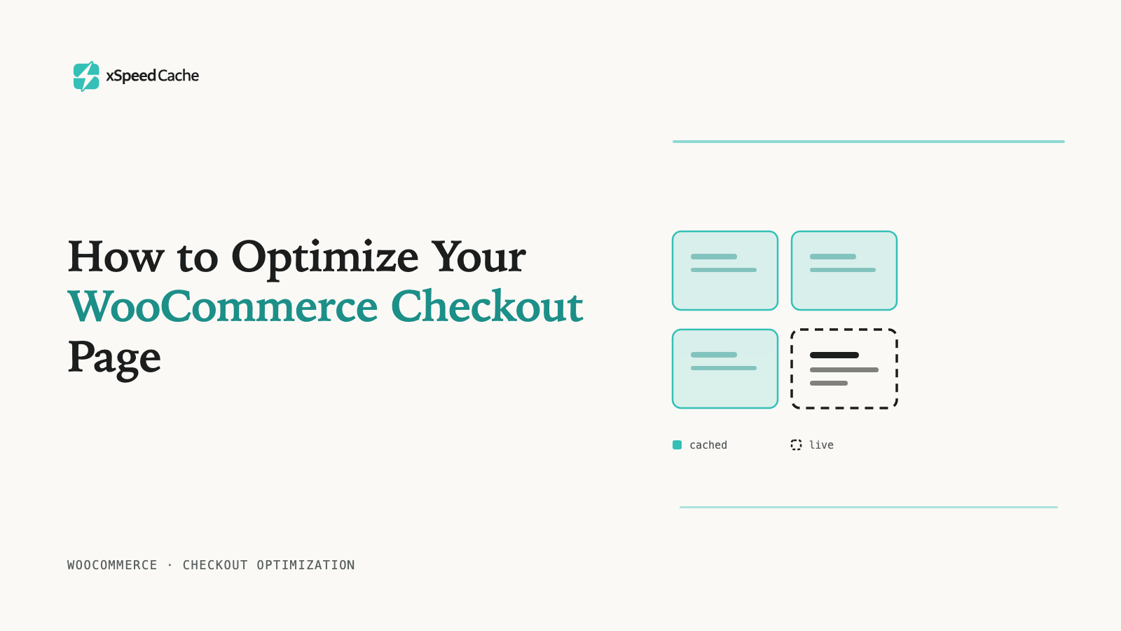 xSpeed Cache — cached storefront pages beside a live, uncached WooCommerce checkout page
